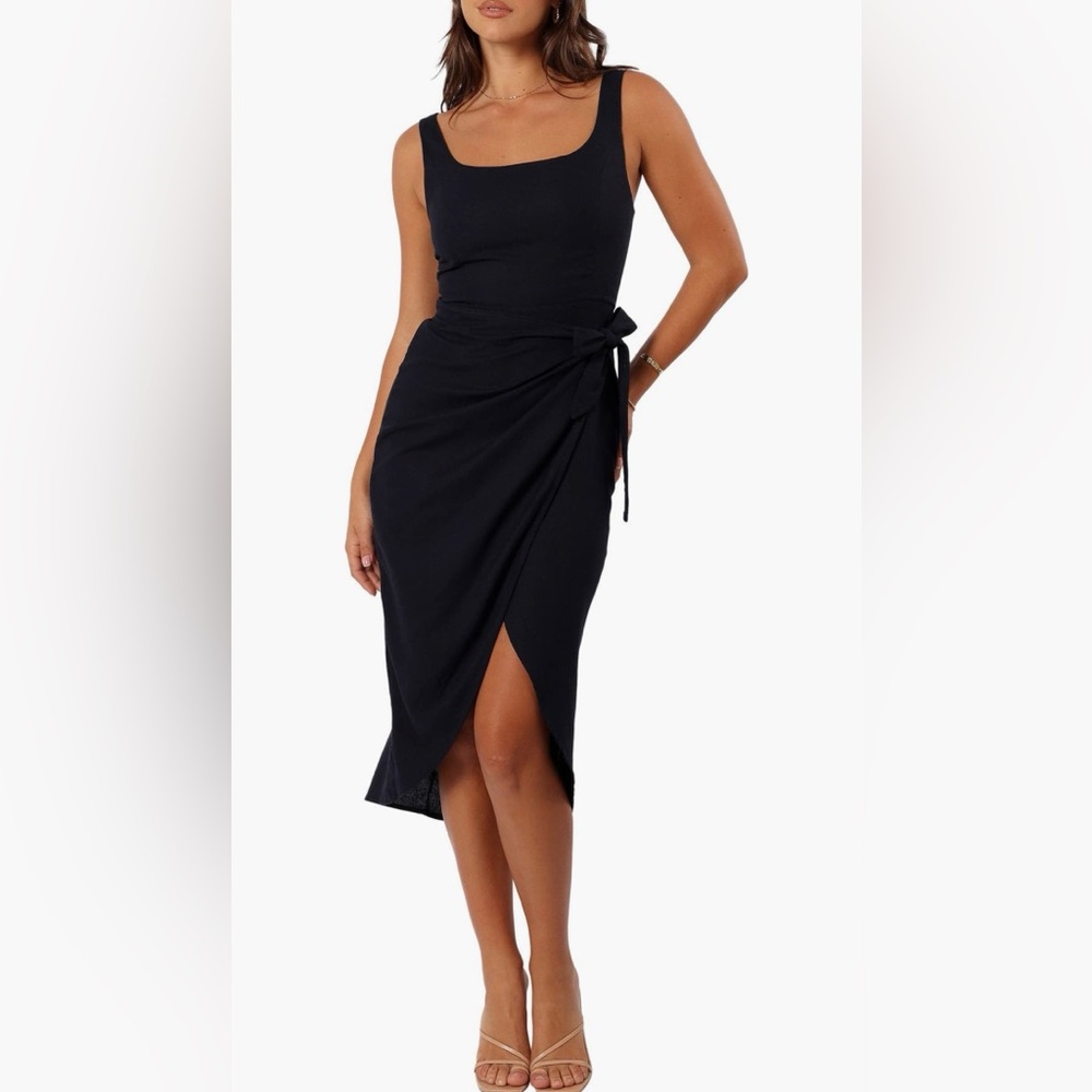 Bordeaux Asymmetrical Wrap Skirt Knit Dress Size S